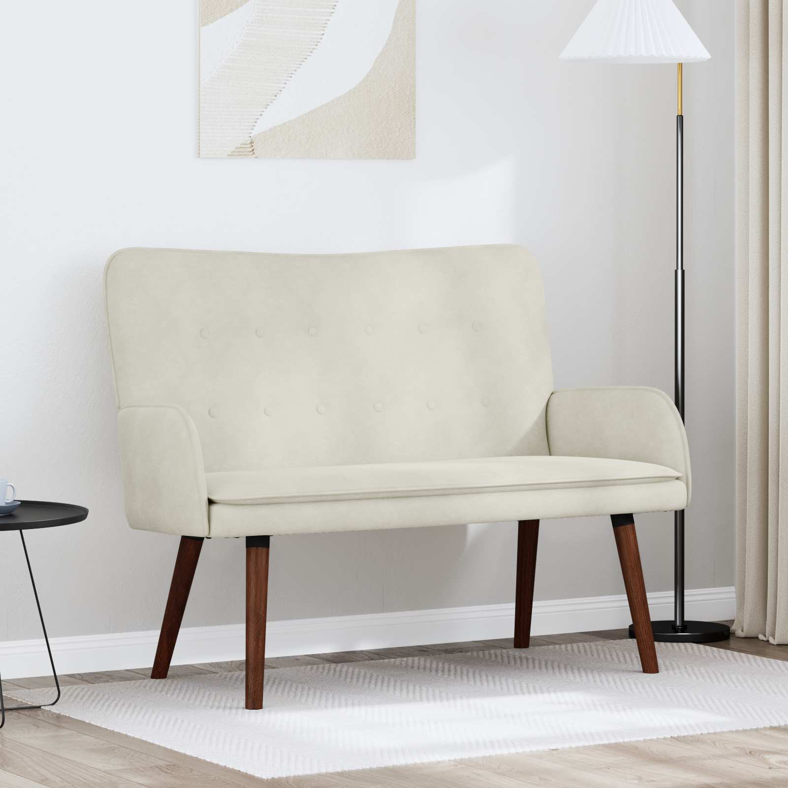 2-Sitzer Sofa Hellgrau 115 x 61 x 87 cm Samt (V)