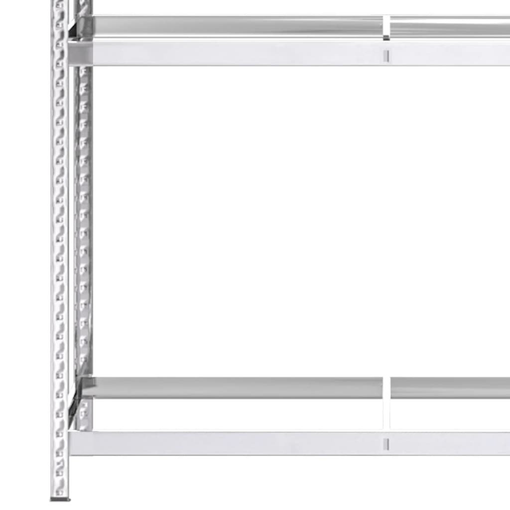 Reifenregale mit 2 Böden 3 Stk. Silbern 110x40x110 cm Stahl