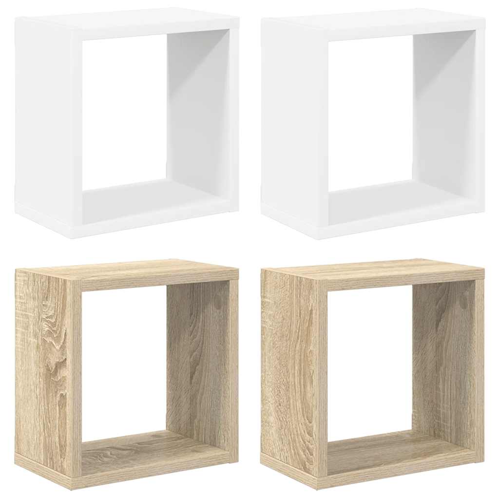 Würfelregale 2 Stk. Weiß 30x15x30 cm