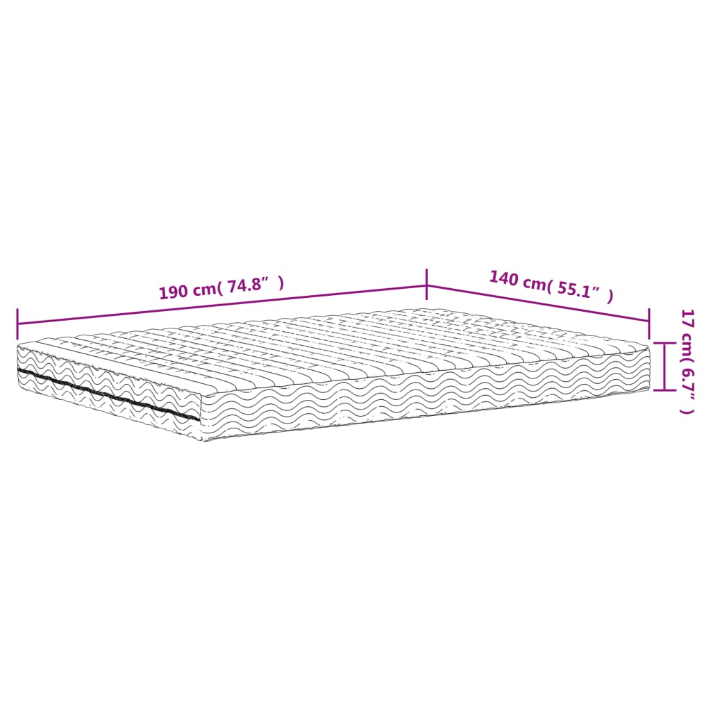 Schaumstoffmatratze Weiß 80x200 cm Härtegrad H2 H3