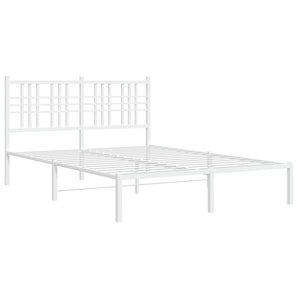Bettgestell mit Kopf- und Fußteil Metall Schwarz 90x200 cm