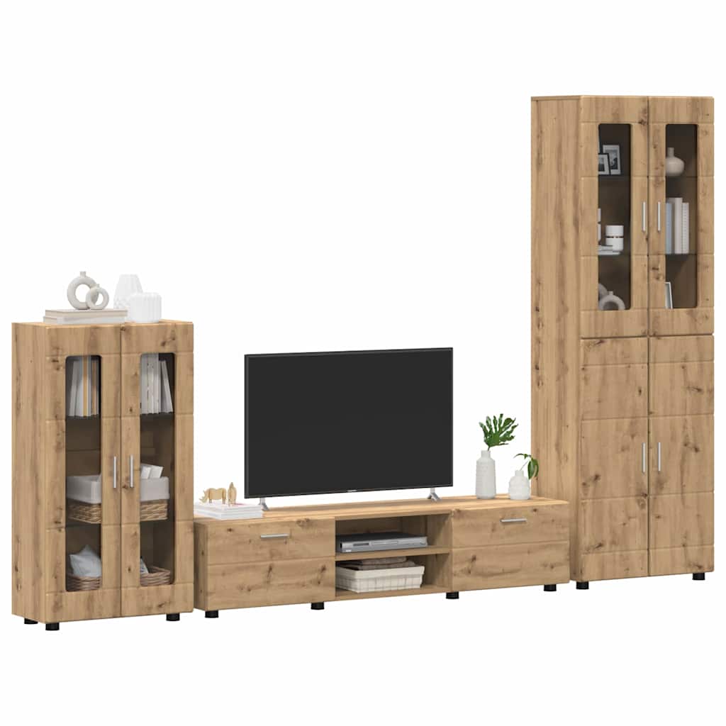 Highboard mit Regal FLORIN Weiß 60 x 35 x 182 cm Holzwerkstoff