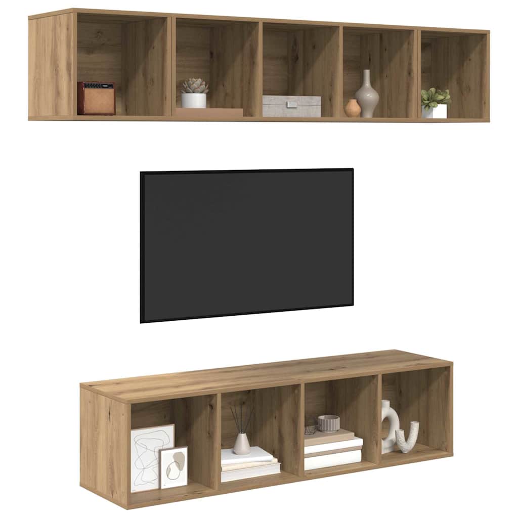 4-tlg. TV-Schrank-Set Weiß Holzwerkstoff