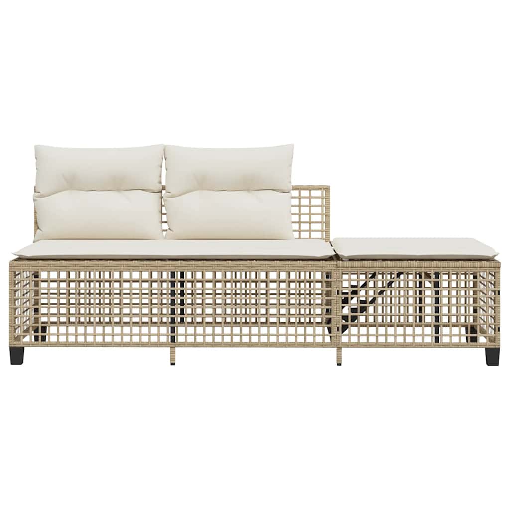 3-tlg. Garten-Ecksofa-Set mit Kissen Schwarz Poly Rattan
