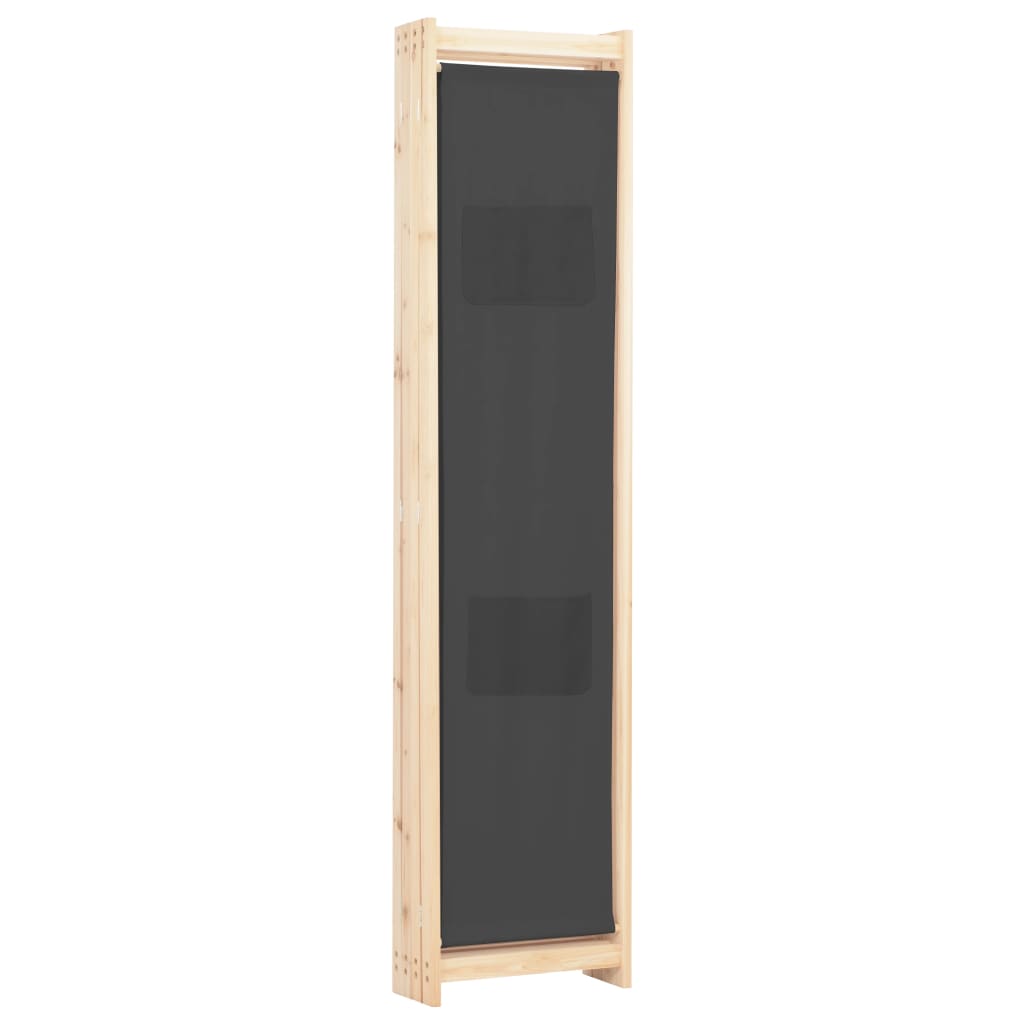 5-teiliger Raumteiler Creme 200 x 170 x 4 cm Stoff