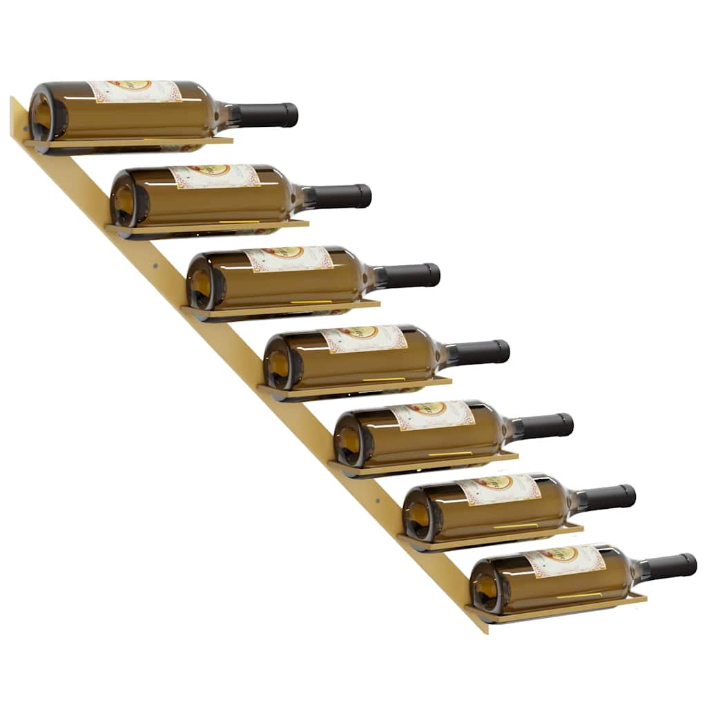 Wand-Weinregal für 7 Flaschen Schwarz Metall