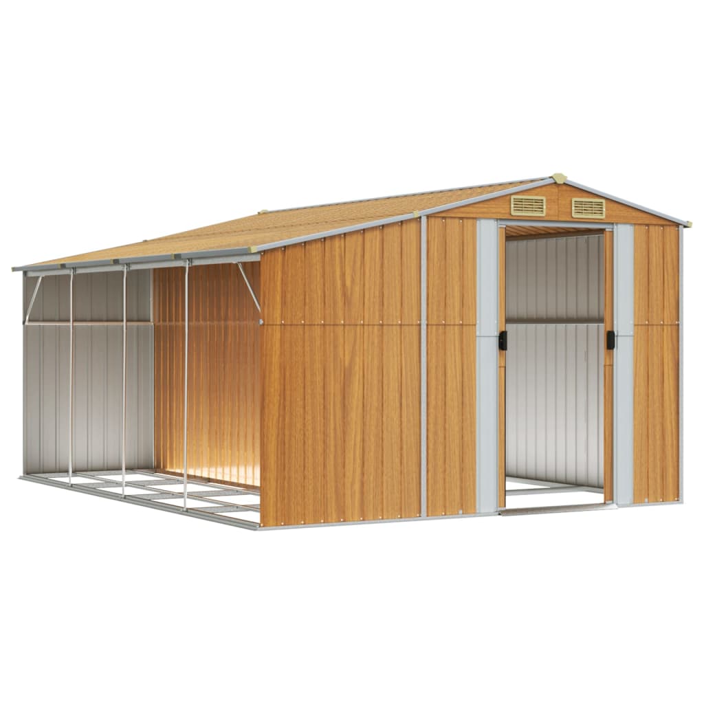 Gerätehaus Grün 277x192,5x179 cm Verzinkter Stahl