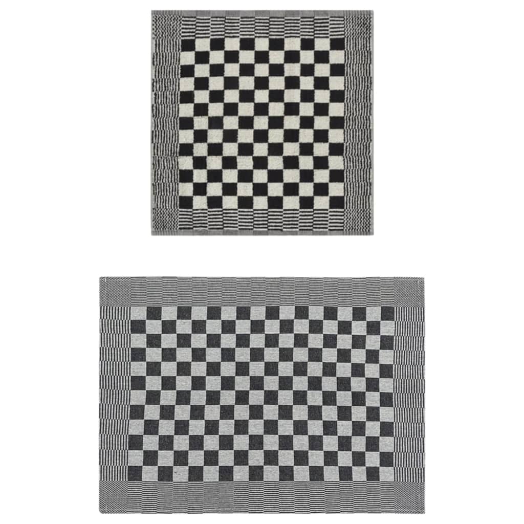 10-tlg. Handtuch-Set Schwarz und Grau Baumwolle