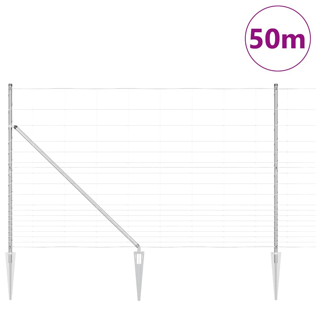 Ground Fix Geschweißter Drahtzaun 25 x 0,8 m Silber Netz