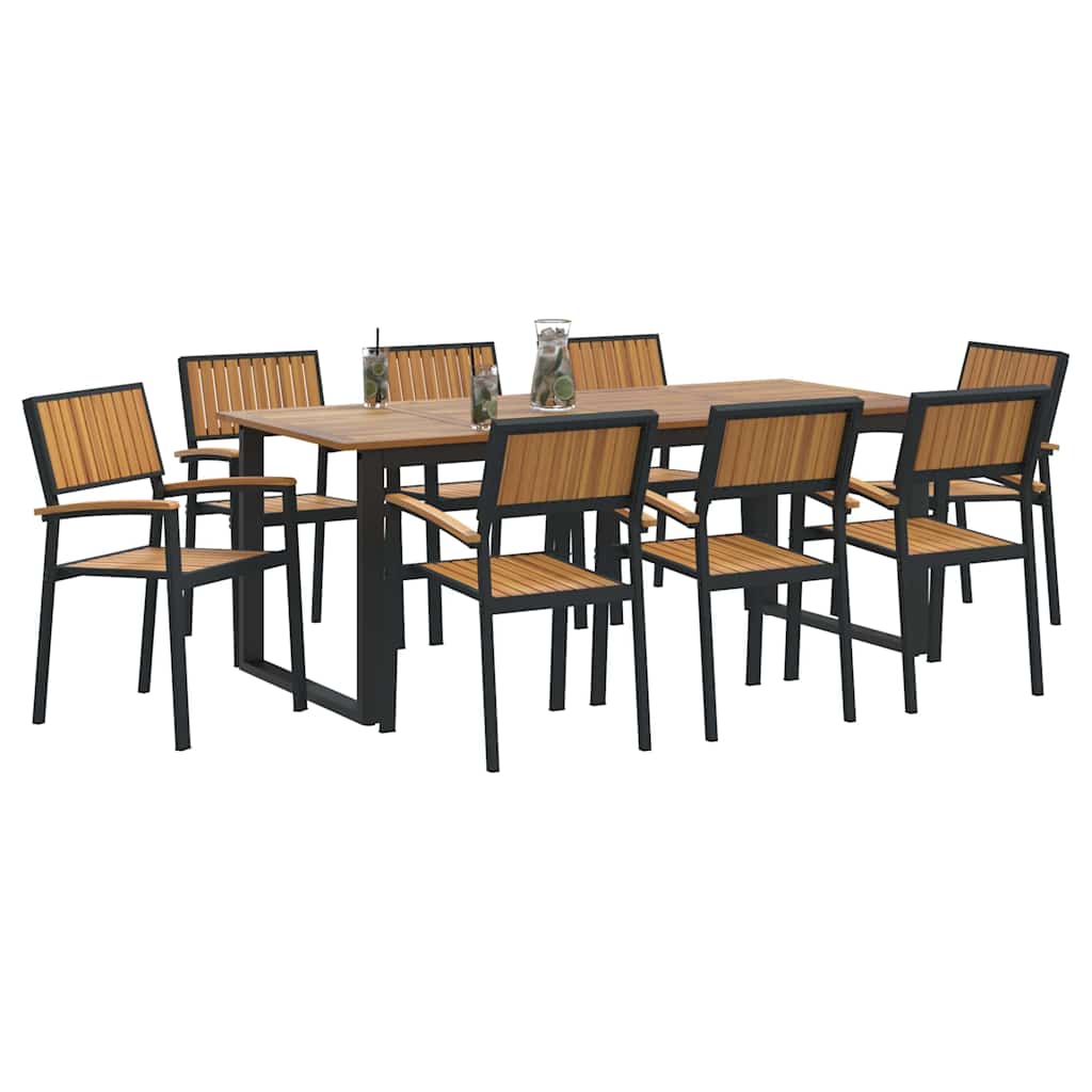 Garten Essgruppe 5 pcs Grau Massivholz Akazie