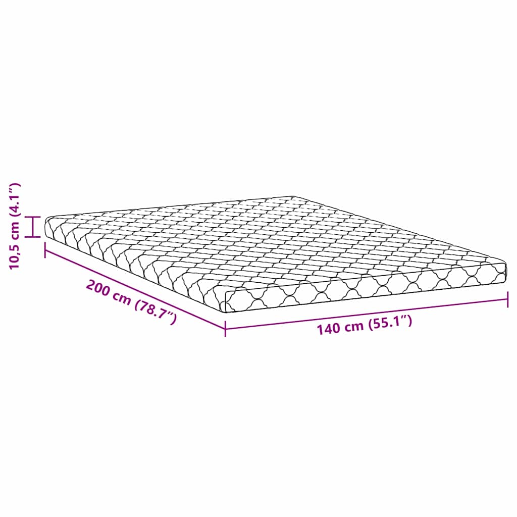 Matratze Weiß 60 x 120 cm Jacquard-Stoff