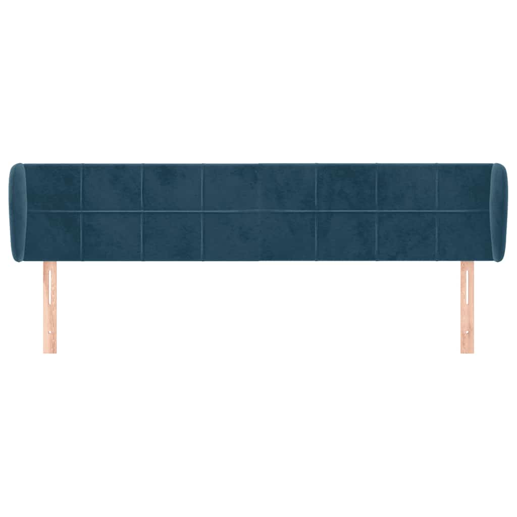 Kopfteil mit Ohren Dunkelblau 93x23x78/88 cm Samt
