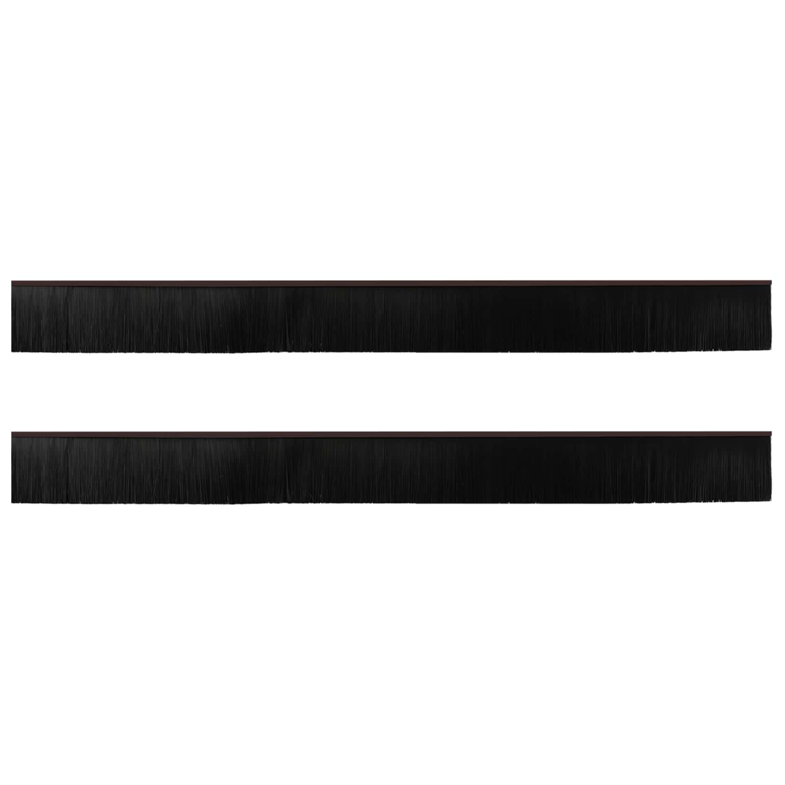 Selbstklebende Türbürstendichtungen 2 pcs Braun 100 cm