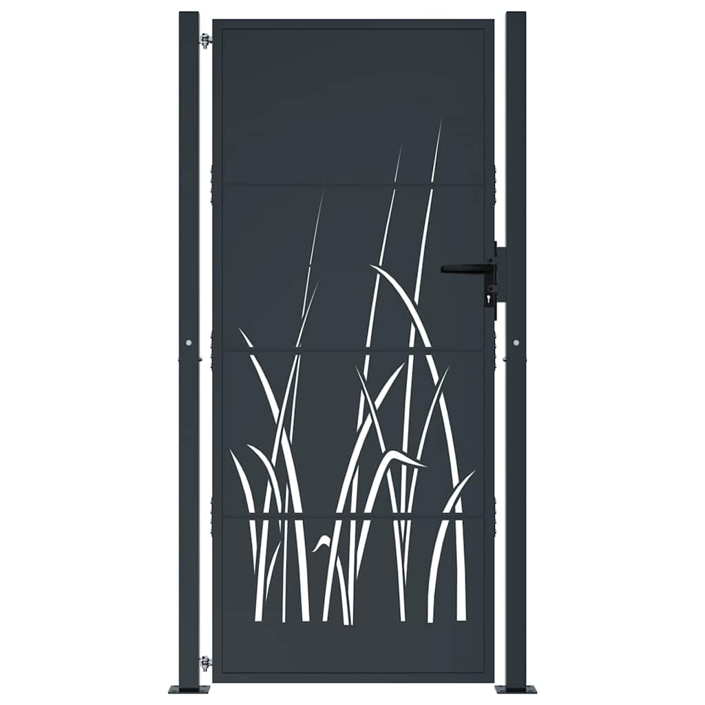 Gartentor Anthrazit 100x75 cm Stahl Gras-Design