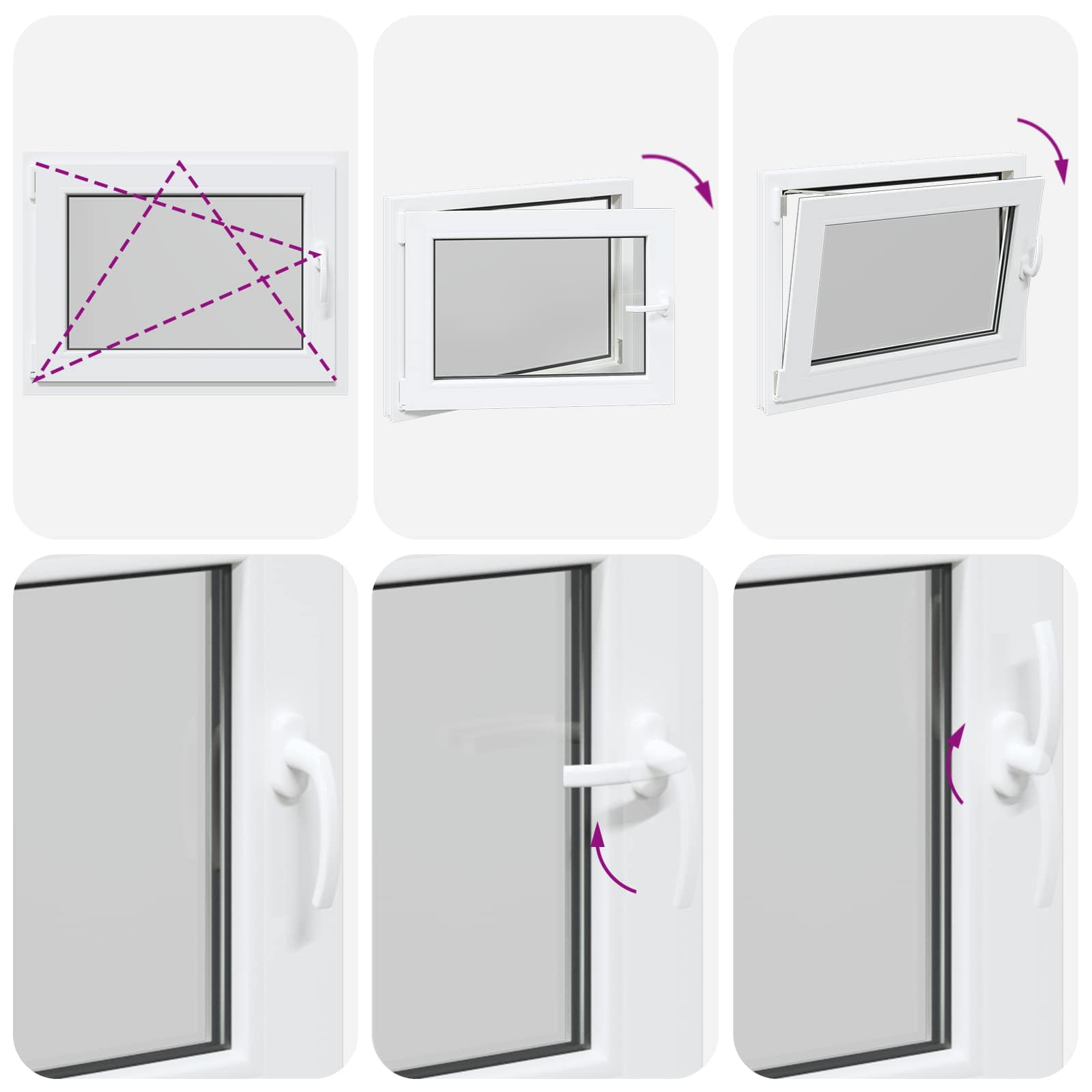 Kellerfenster RISOR 50 x 50 cm PVC und Glas Weiß