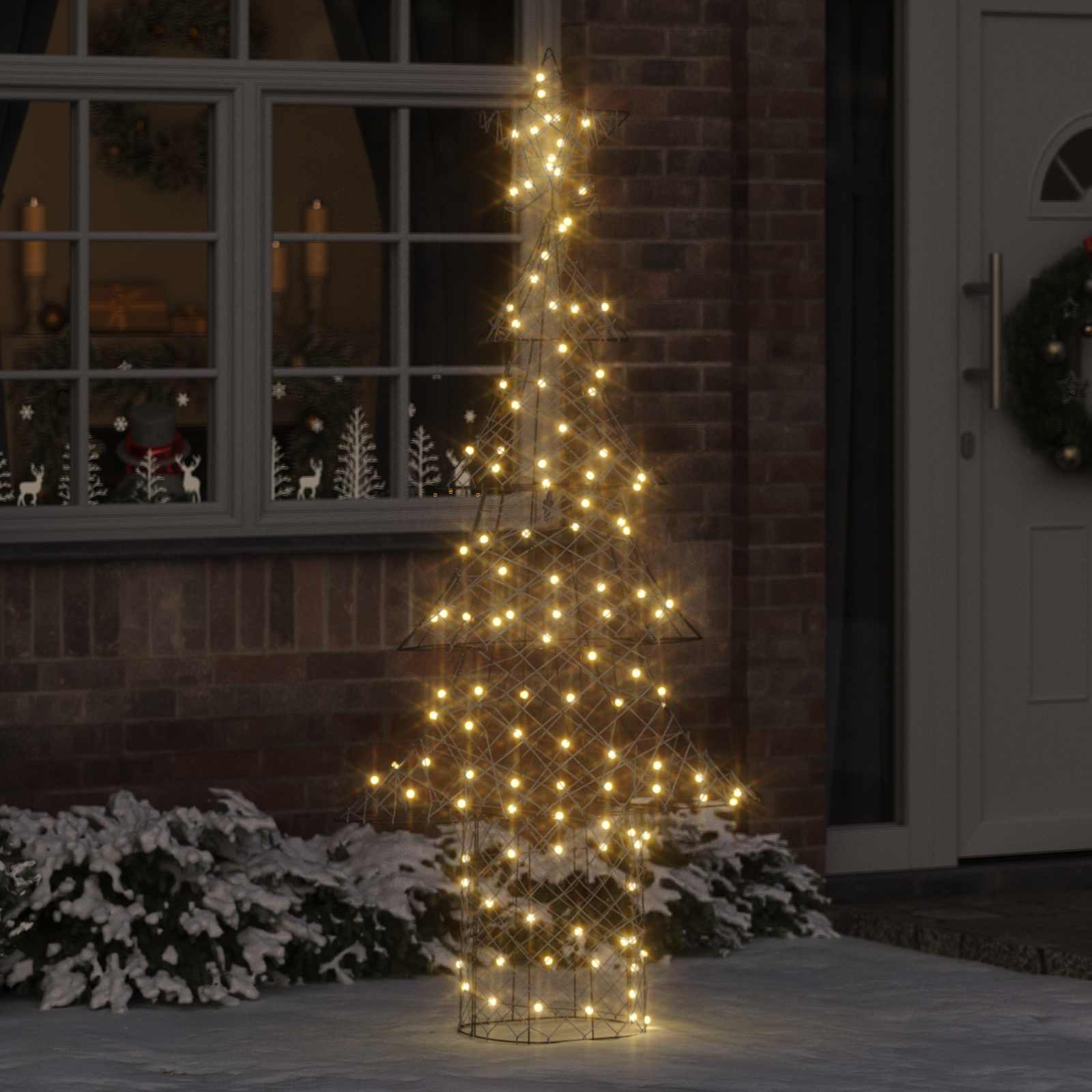 Weihnachtsbaum mit 120 LEDs Warmweiß 120,5 cm PET