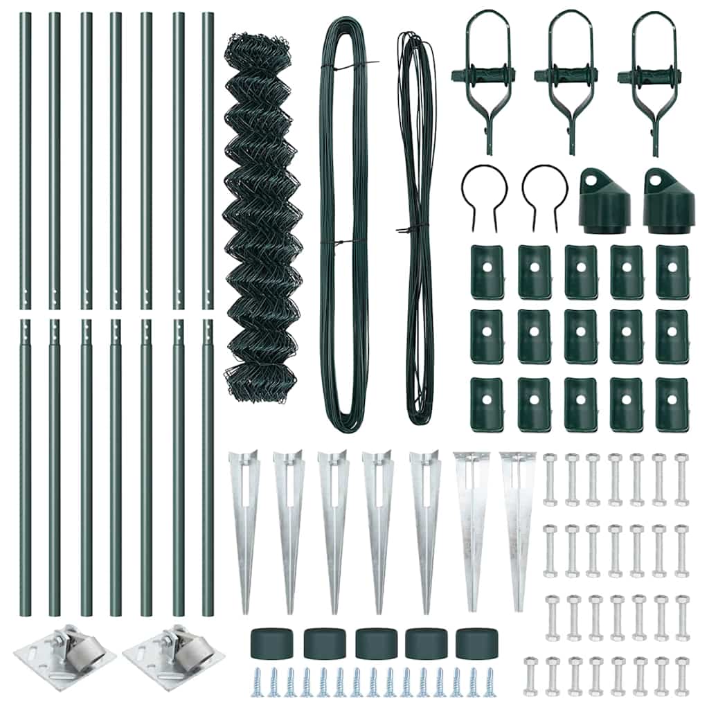 Outdoor Kettenglied-Zaun Erdfixierung 10 x 0,4 m Grün Netz