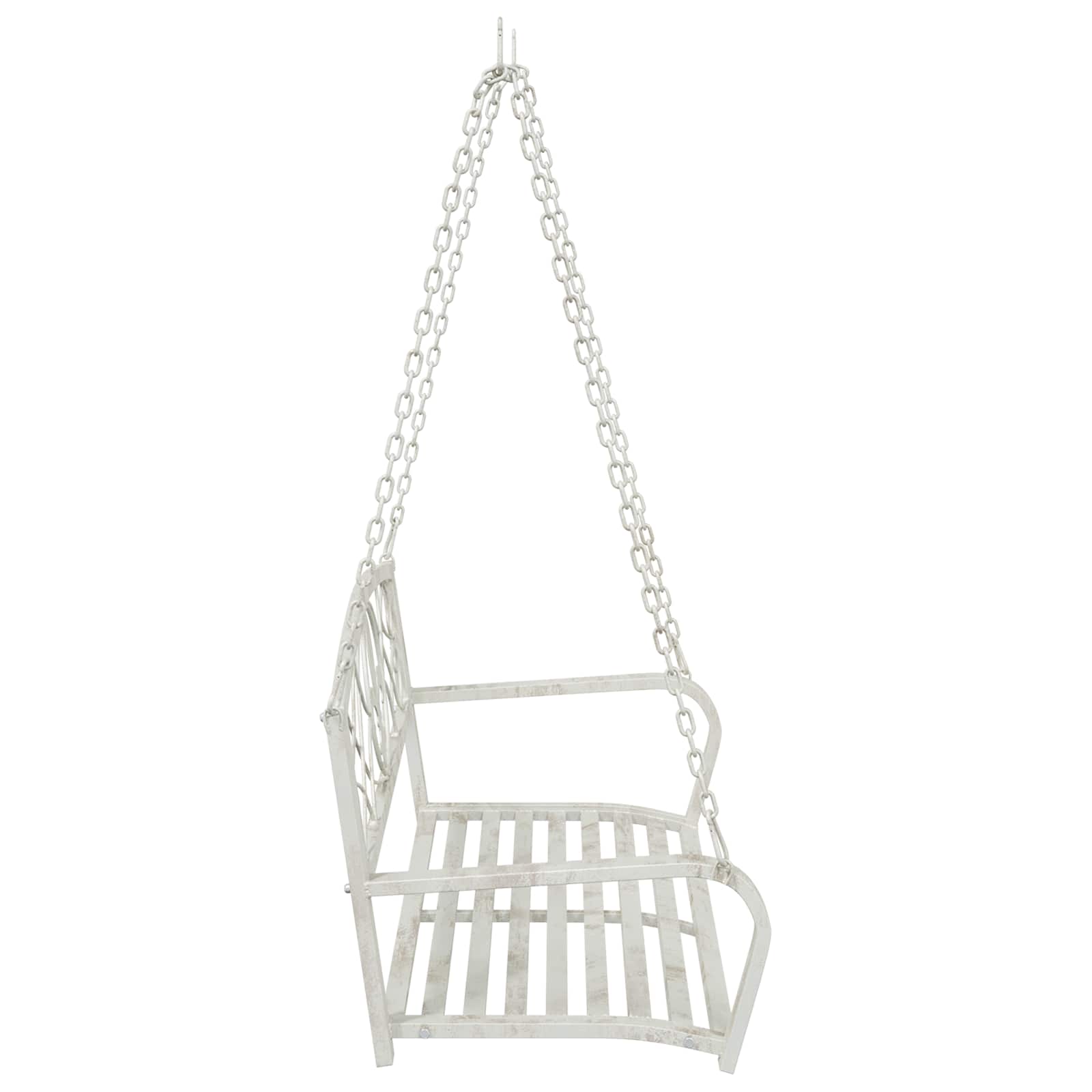 Schaukelbank Stahl 71 x 75 x 59 cm Antik Weiß