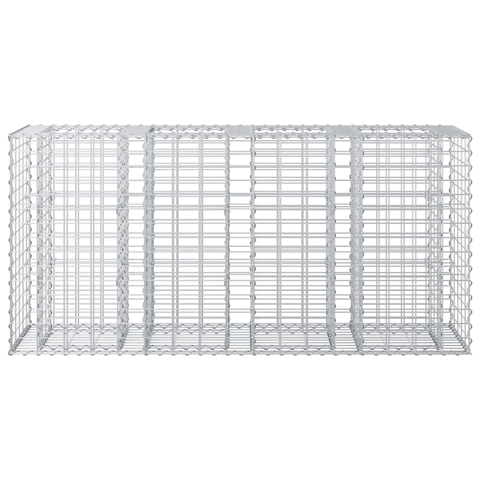 Gabionen Hochbeet 2 pcs Silber 260 x 60 x 55 cm