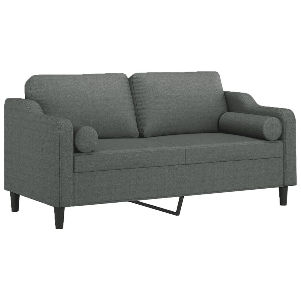 2-Sitzer-Sofa mit Zierkissen Braun 120 cm Stoff
