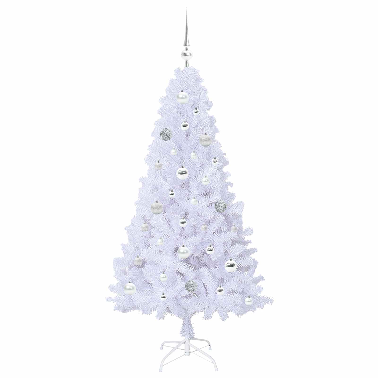 Künstlicher Weihnachtsbaum Weiß 120 cm PVC und Stahl