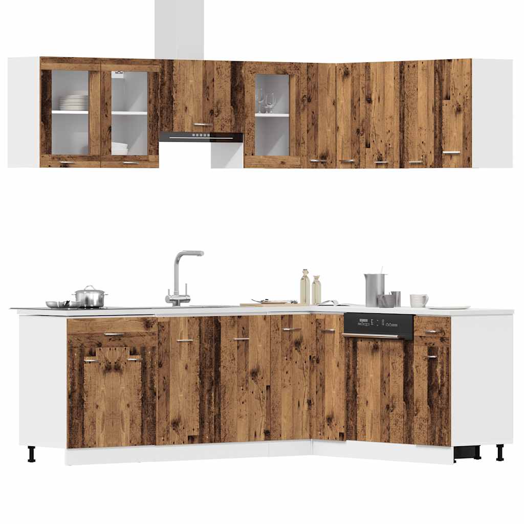 11-tlg. Küchenzeile Lyon Weiß Holzwerkstoff