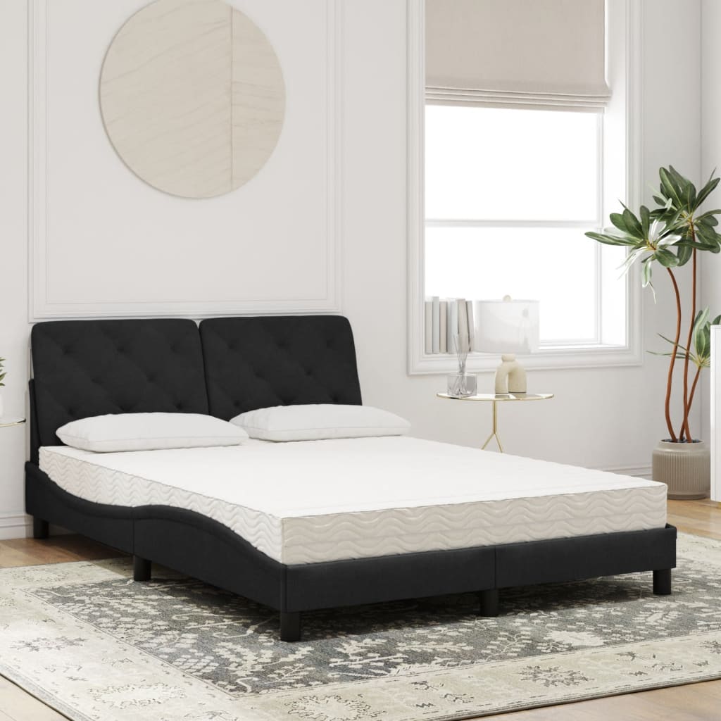 Bett mit Matratze Hellgrau 80x200 cm Samt