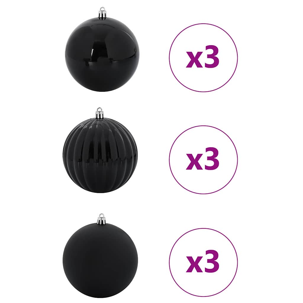 Weihnachtsbaumkugel Set XL 9 pcs Rot Kunststoff