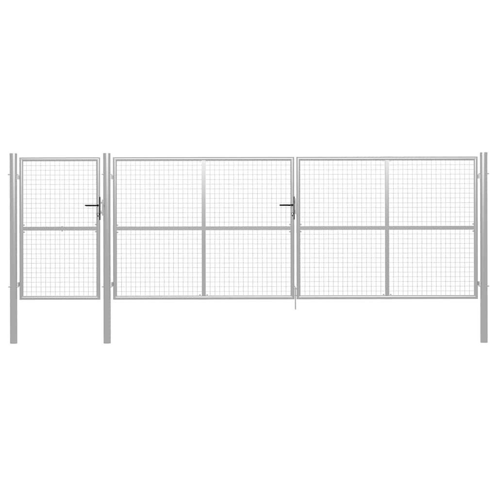 Gartentor aus Stahl 350 x 75 cm Grün