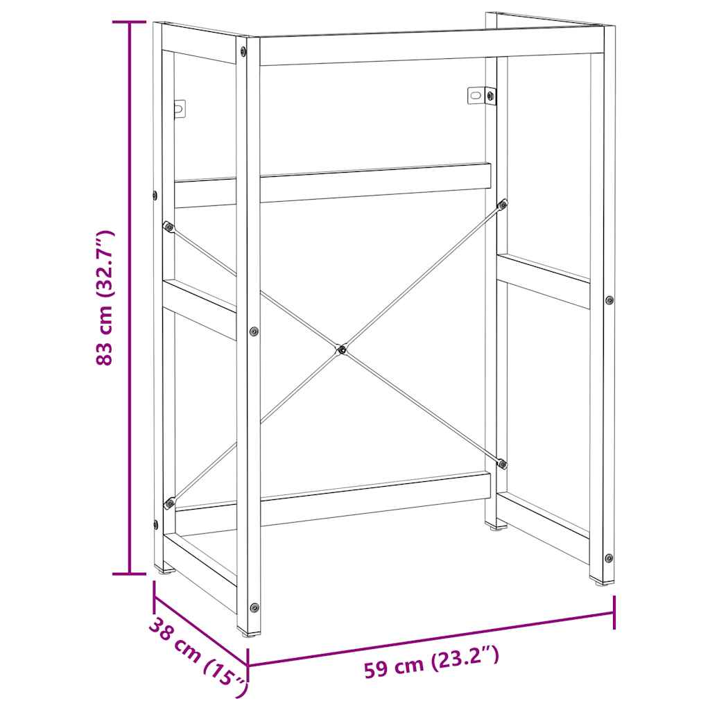 Badezimmer Waschtischgestell Weiß 40x38x83 cm Eisen