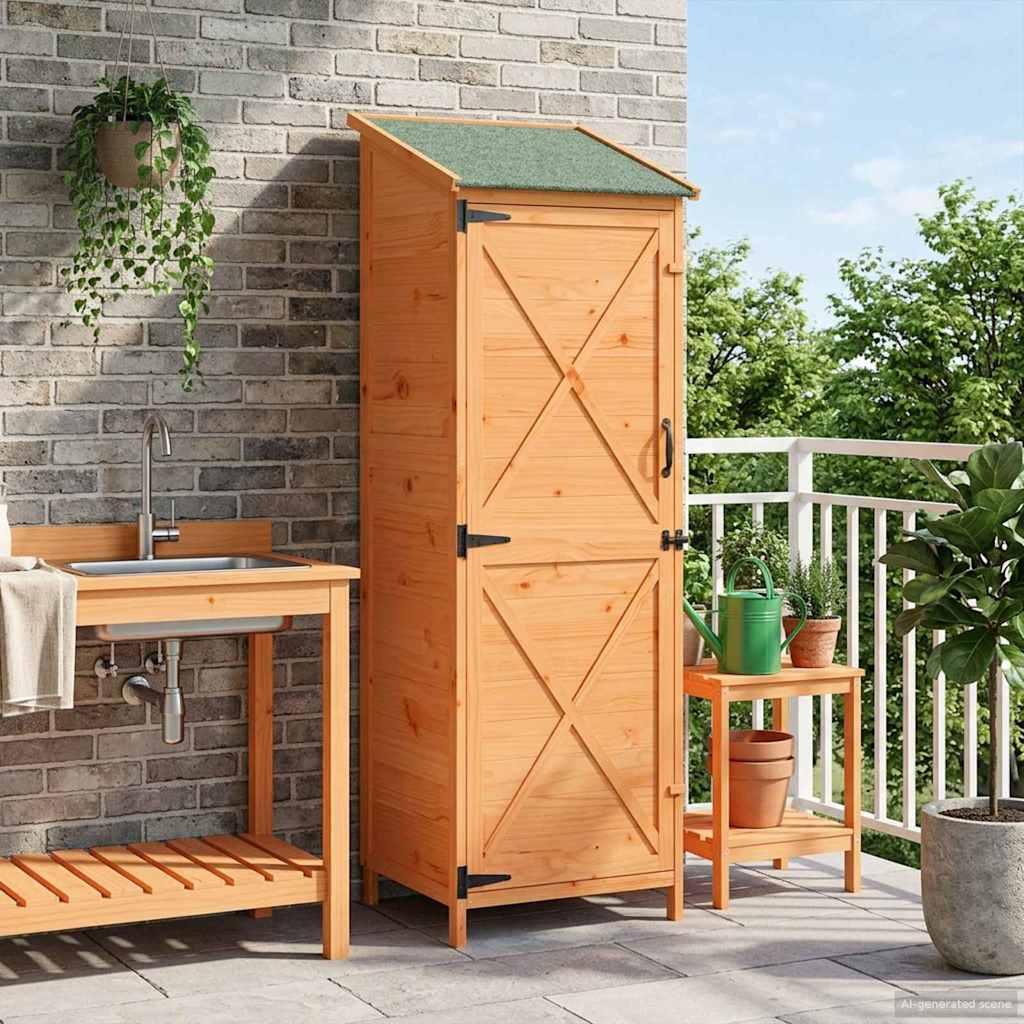 Gartenschuppen Natur 59,5 x 56 x 113,5 cm Massivholz aus Fichte