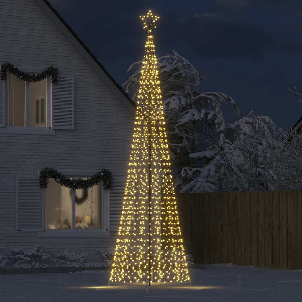 LED-Weihnachtsbaum mit Erdspießen 220 LEDs Warmweiß 180 cm