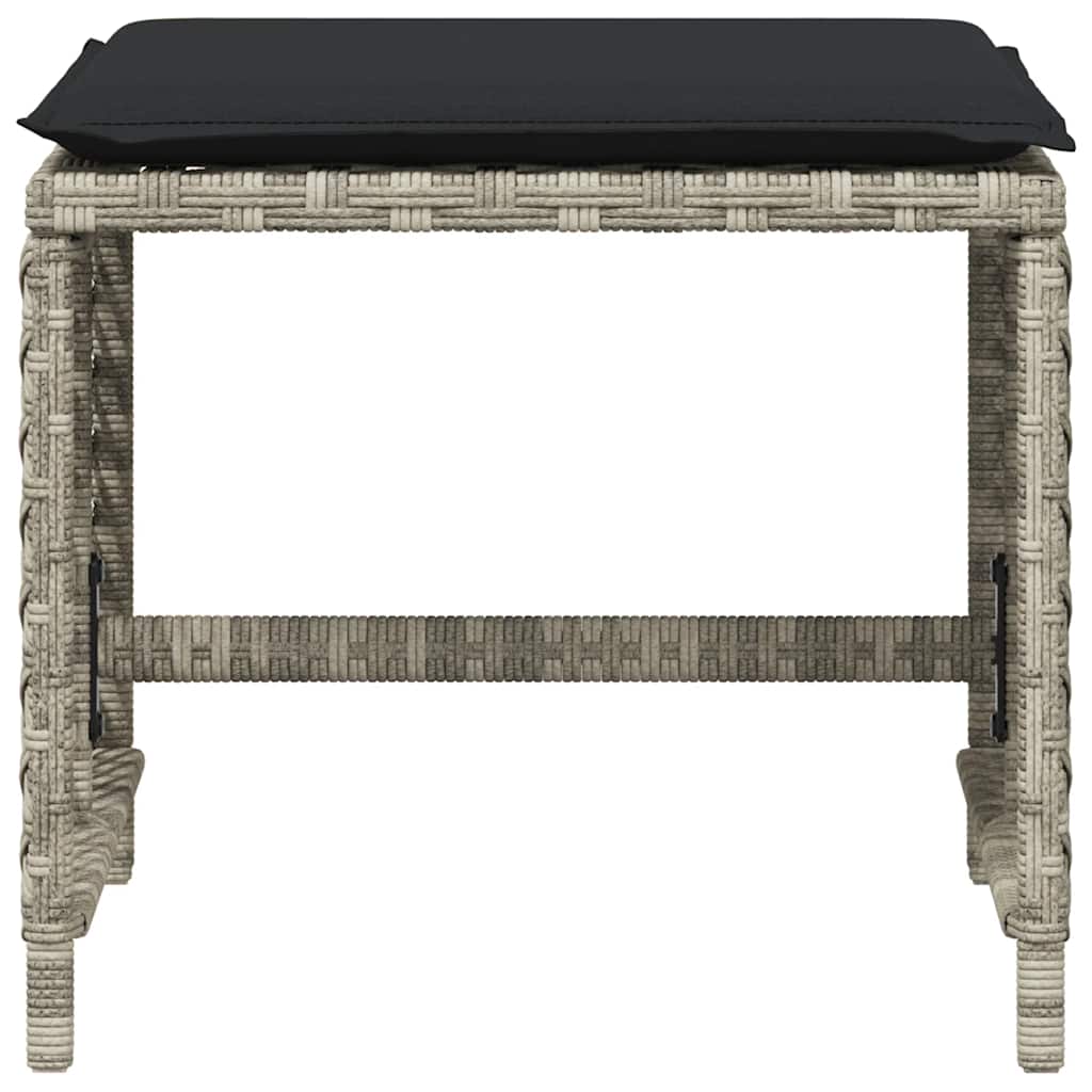 Gartenhocker mit Kissen 4 Stk. Schwarz 41x41x36 cm Poly Rattan