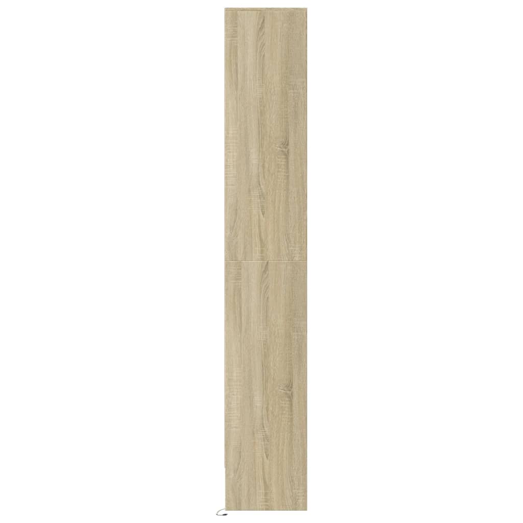 Highboard mit LED-Beleuchtung Weiß 69x32,5x200 cm Holzwerkstoff