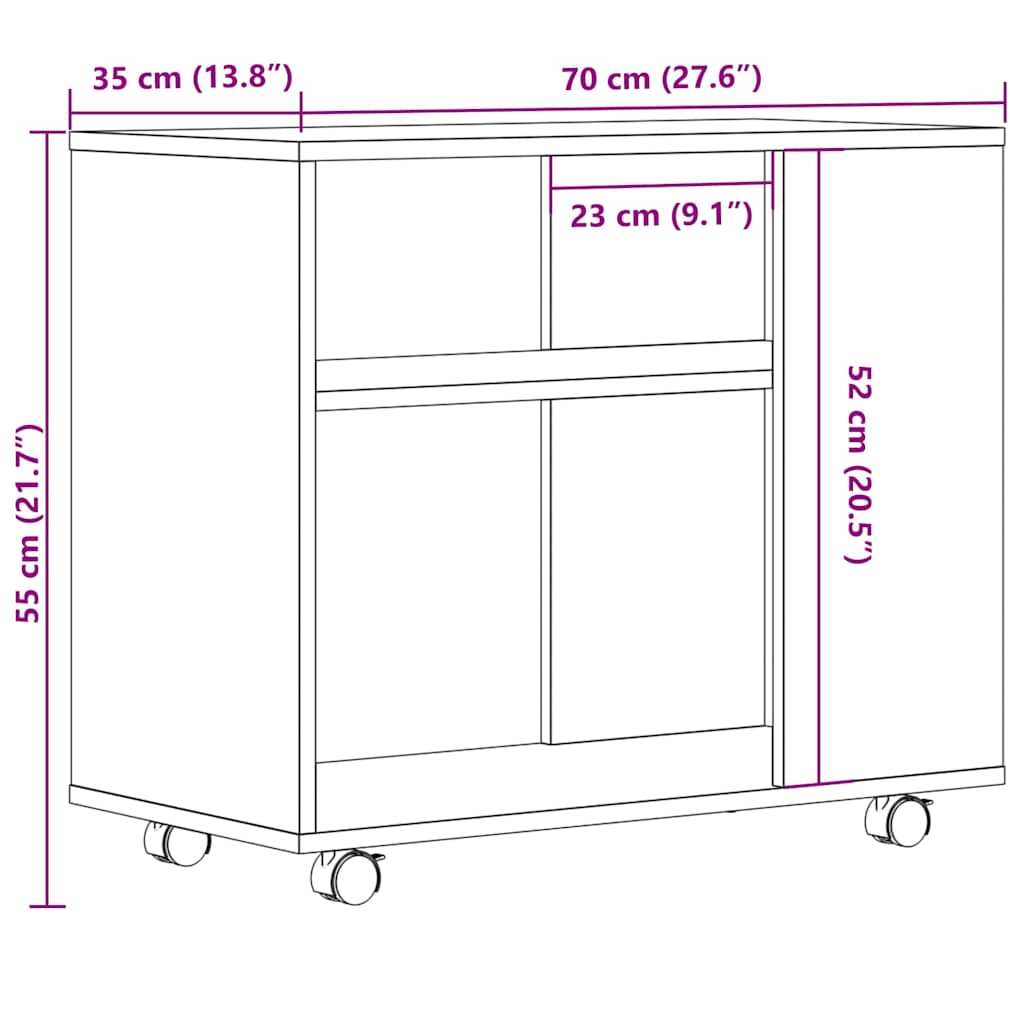 Beistelltisch Weiß 70x35x55 cm Holzwerkstoff