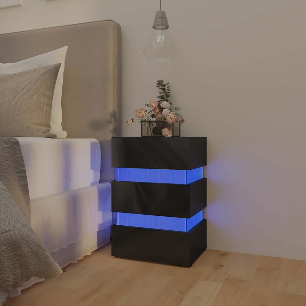 LED-Nachttisch Weiß 45x35x67 cm Holzwerkstoff