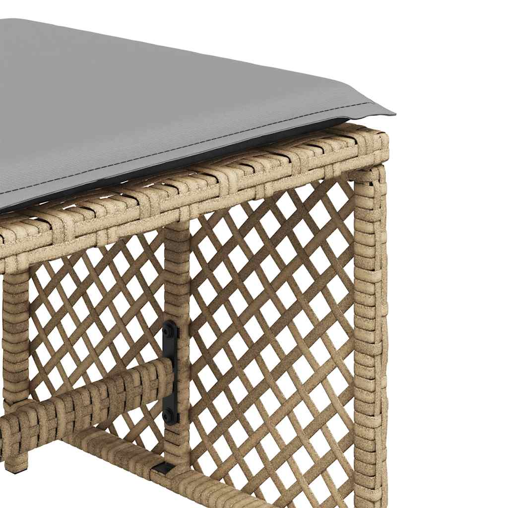 Gartenhocker mit Kissen 4 Stk. Schwarz 41x41x36 cm Poly Rattan