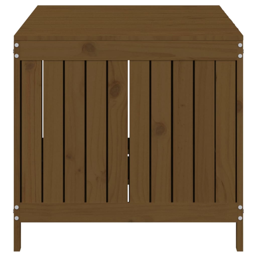 Gartentruhe Grau 76x42,5x54 cm Massivholz Kiefer