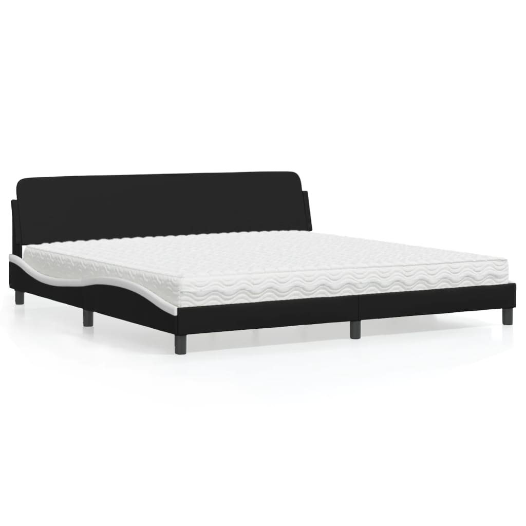 Bett mit Matratze "Dover" Schwarz 80x200 cm Kunstleder