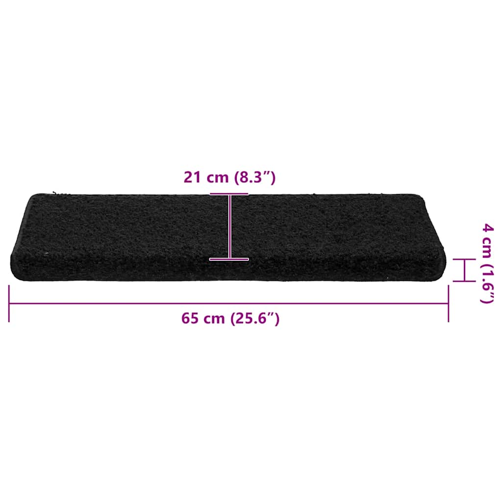 Stufenmatten 15 Stk. 65x21x4 cm Grau Rechteckiger Rand