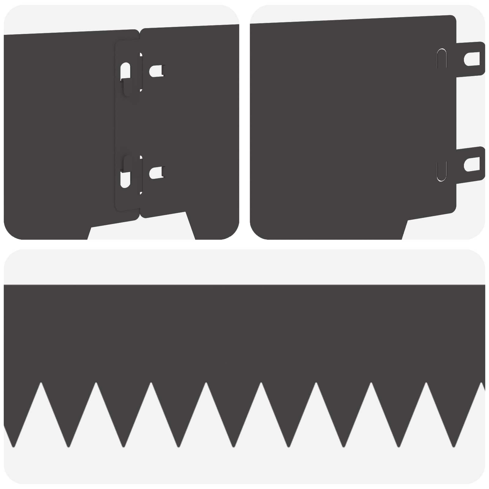 Raseneinfassung 10 pcs Länge Höhe 103 x 15 cm Stahl Schwarz