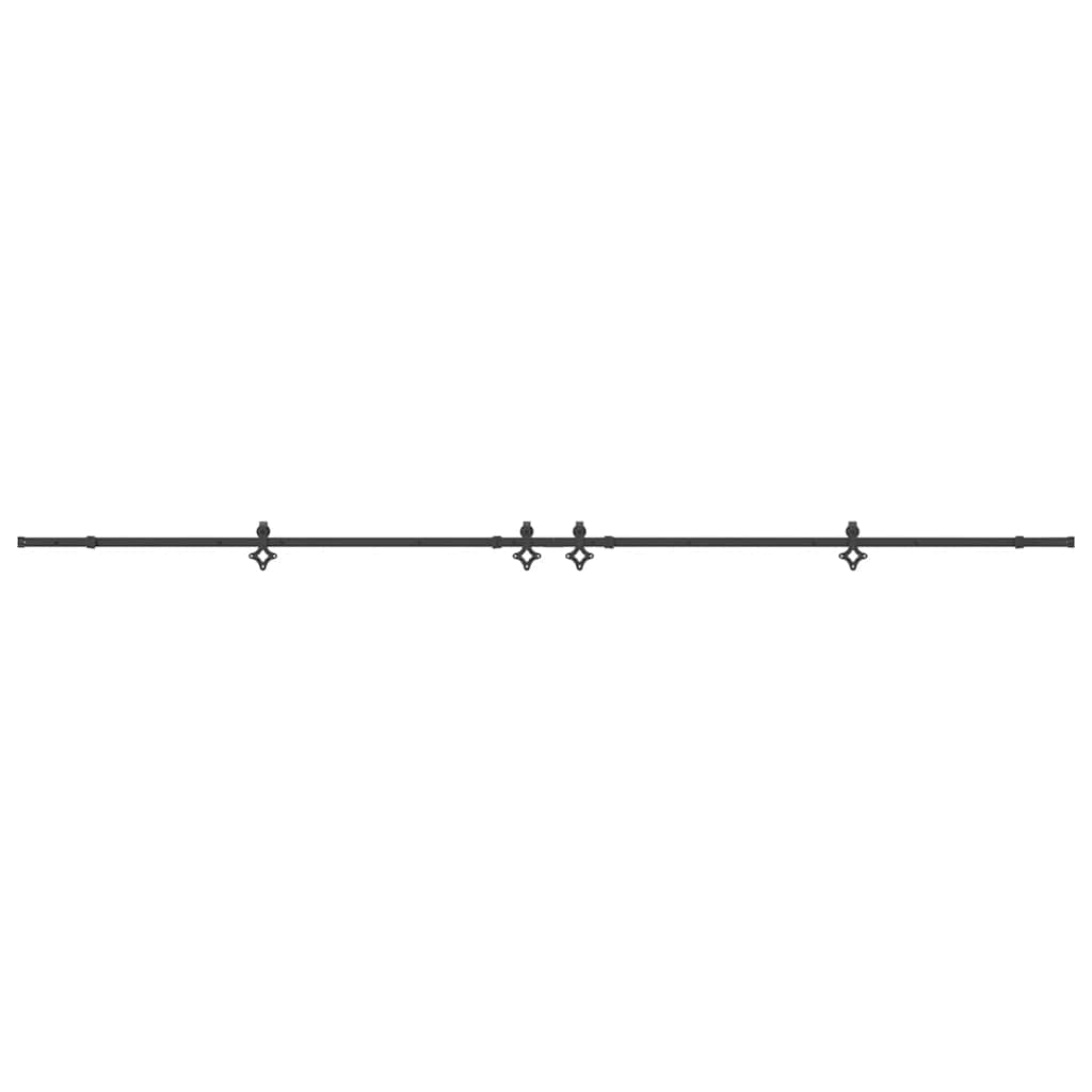 Schiebetürbeschlag-Set 305 cm Stahl Schwarz