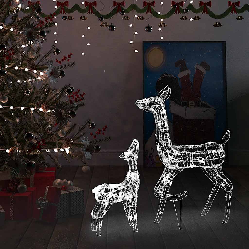 LED-Rentier-Familie Weihnachtsdeko Acryl 160 LED Warmweiß