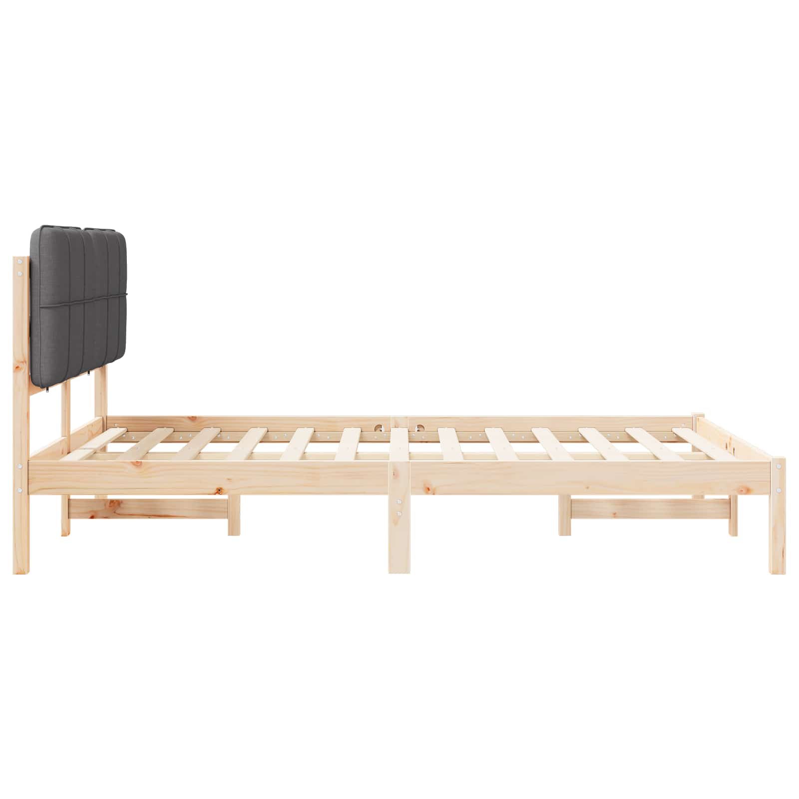 Bettgestell mit gepolstertem Kopfteil Hellgrau 200 x 200 cm