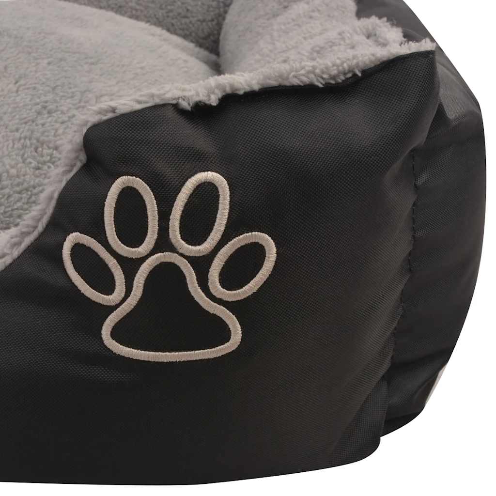 Hundebett mit gepolstertem Kissen Größe M Grau