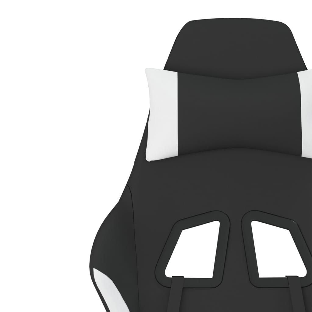 Gaming-Stuhl mit Massagefunktion Schwarz und Creme Stoff