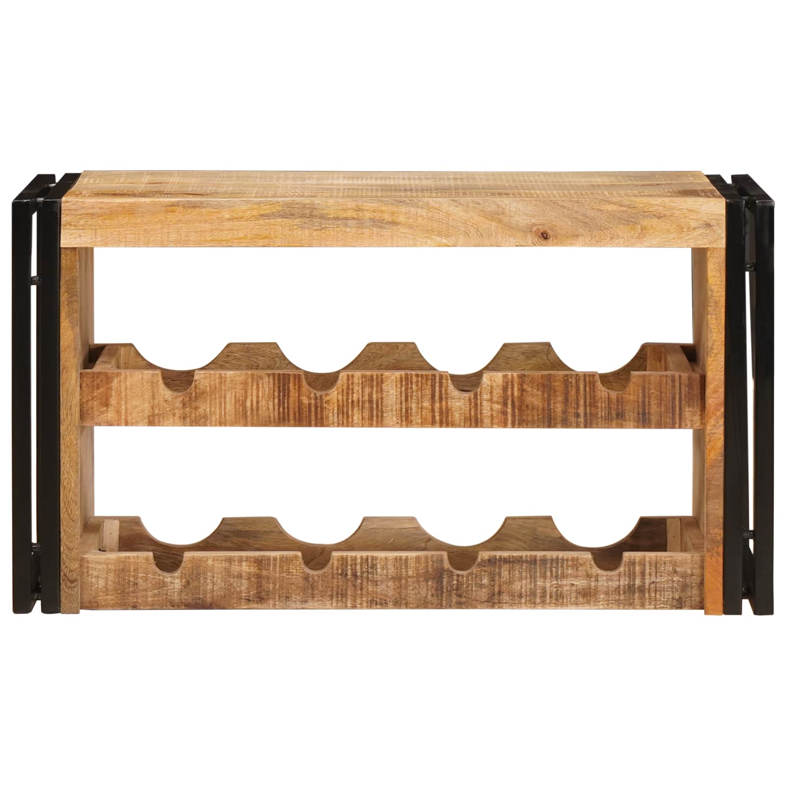 Weinregal Braun 60 x 45 x 33 cm Massives grobes Mangoholz