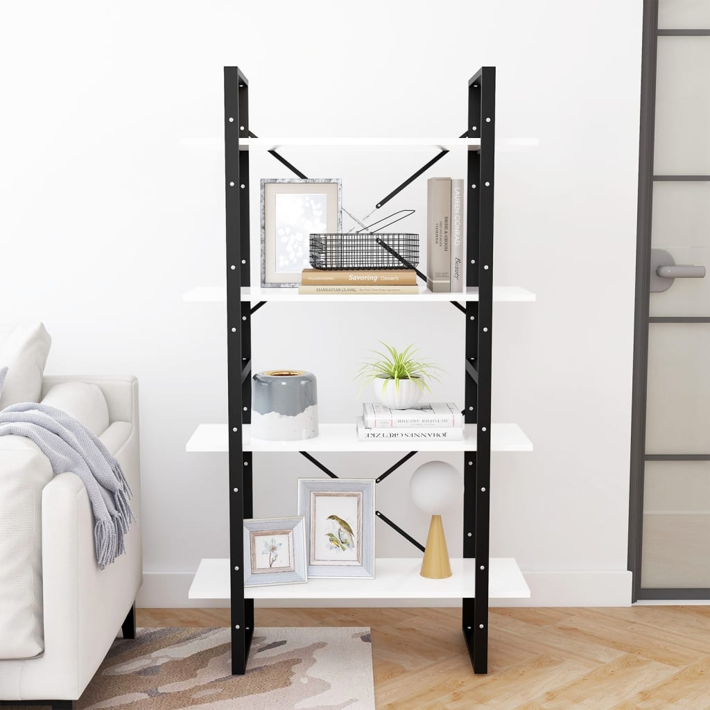 Bücherregal 2 Fächer Weiß 80x30x70 cm Holzwerkstoff