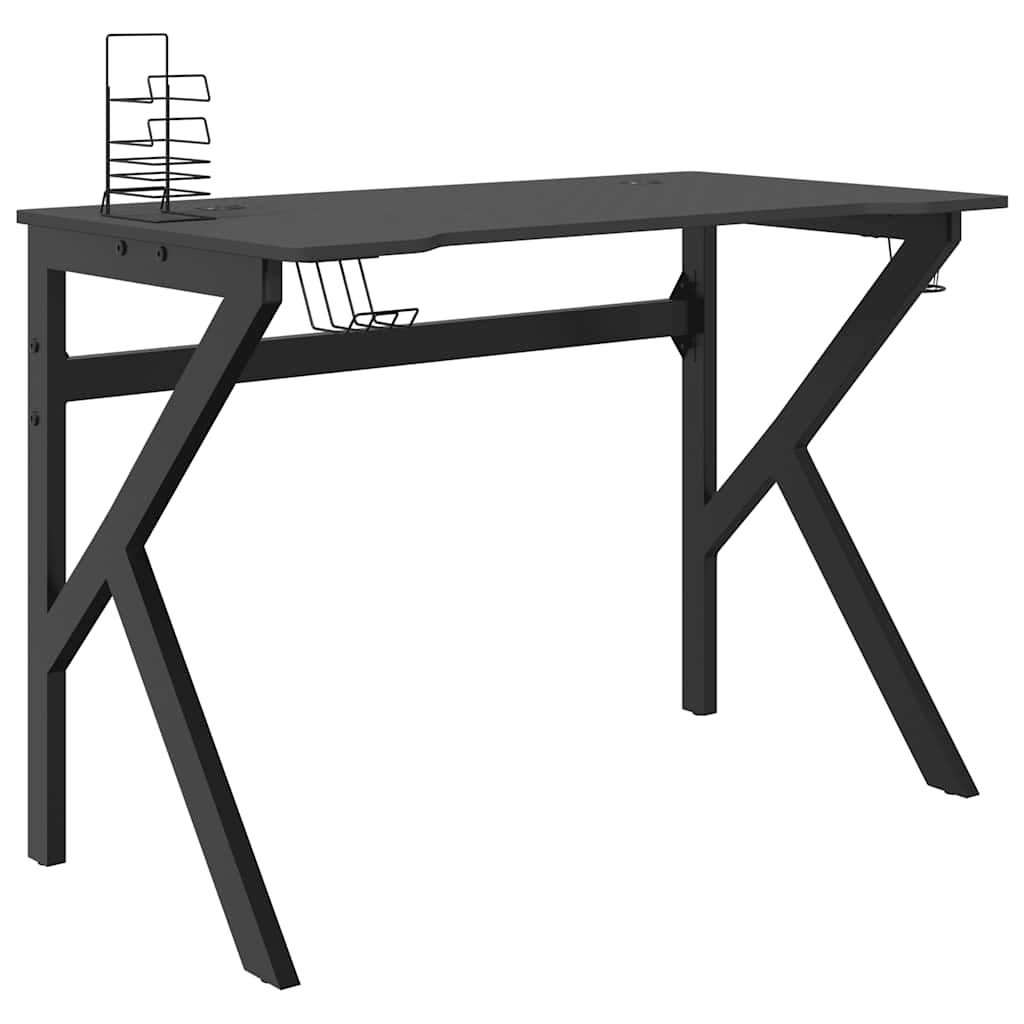 Gaming-Schreibtisch mit K-Gestell Schwarz 90x60x75 cm