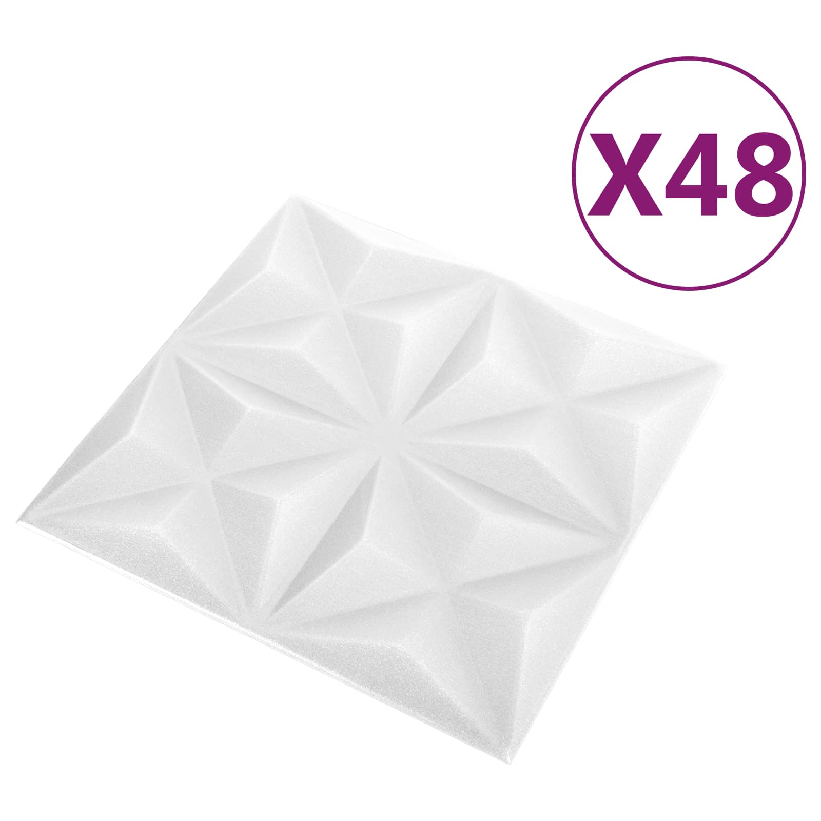 Wandpaneele 12 pcs Diamant Weiß 50 x 50 cm XPS Schaum